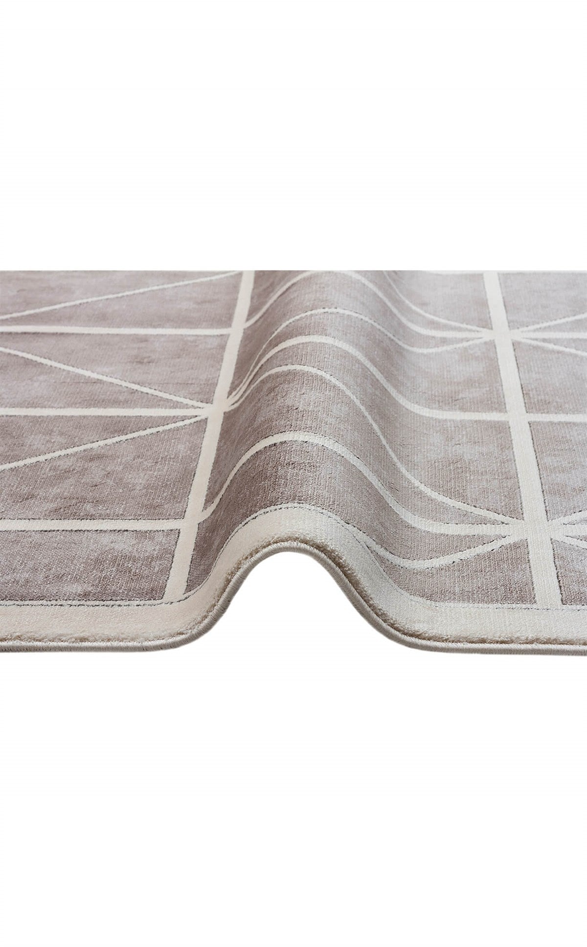 LUGANO LUG 05 GREY CREAM Art Deco Modern Bordürlü Yüksek Kalite Sık Dokuma Salon Halısı