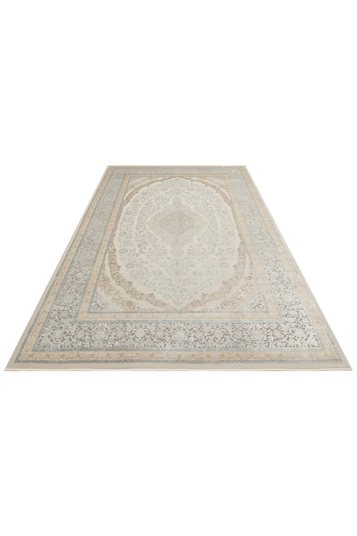 MAHAL MHL 08 CREAM GREY Klasik Desenli Yüksek Kalite Sık Dokuma Salon Halısı