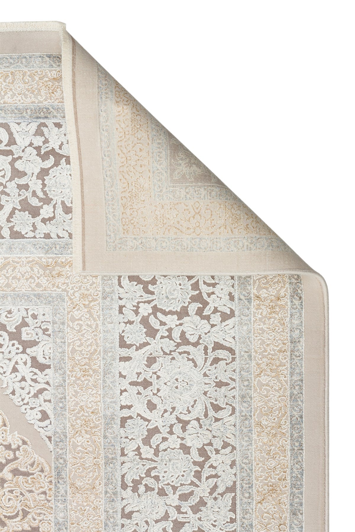 MAHAL MHL 08 CREAM GREY Klasik Desenli Yüksek Kalite Sık Dokuma Salon Halısı