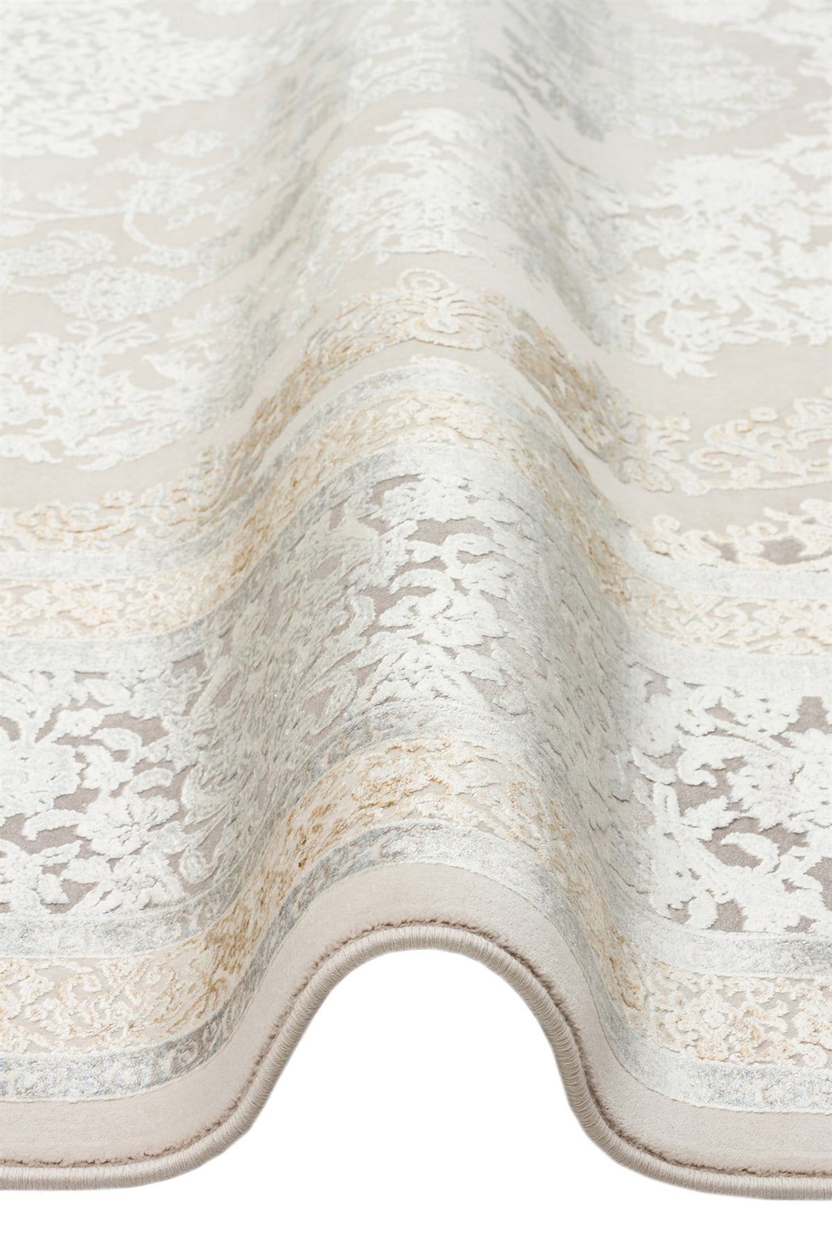 MAHAL MHL 08 CREAM GREY Klasik Desenli Yüksek Kalite Sık Dokuma Salon Halısı