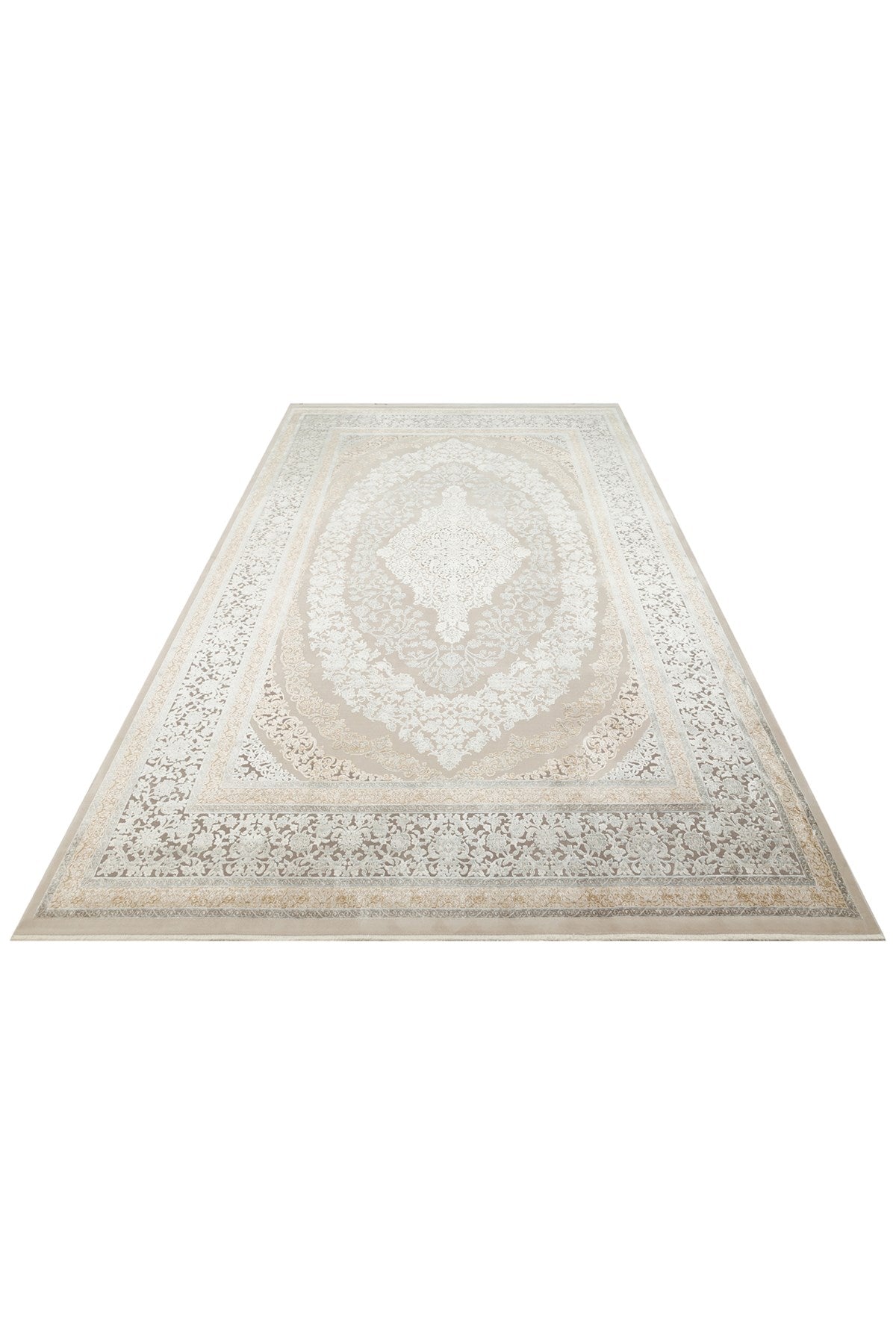 MAHAL MHL 08 CREAM GREY Klasik Desenli Yüksek Kalite Sık Dokuma Salon Halısı