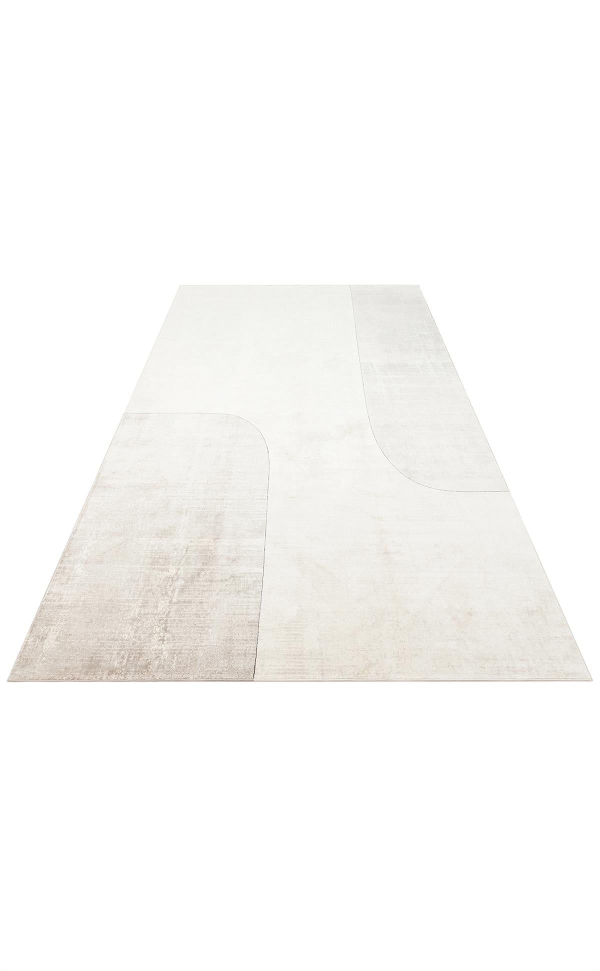 MERANO MRN 01 CREAM GREY Geometrik Desenli Yüksek Kalite Sık Dokuma Salon Halısı
