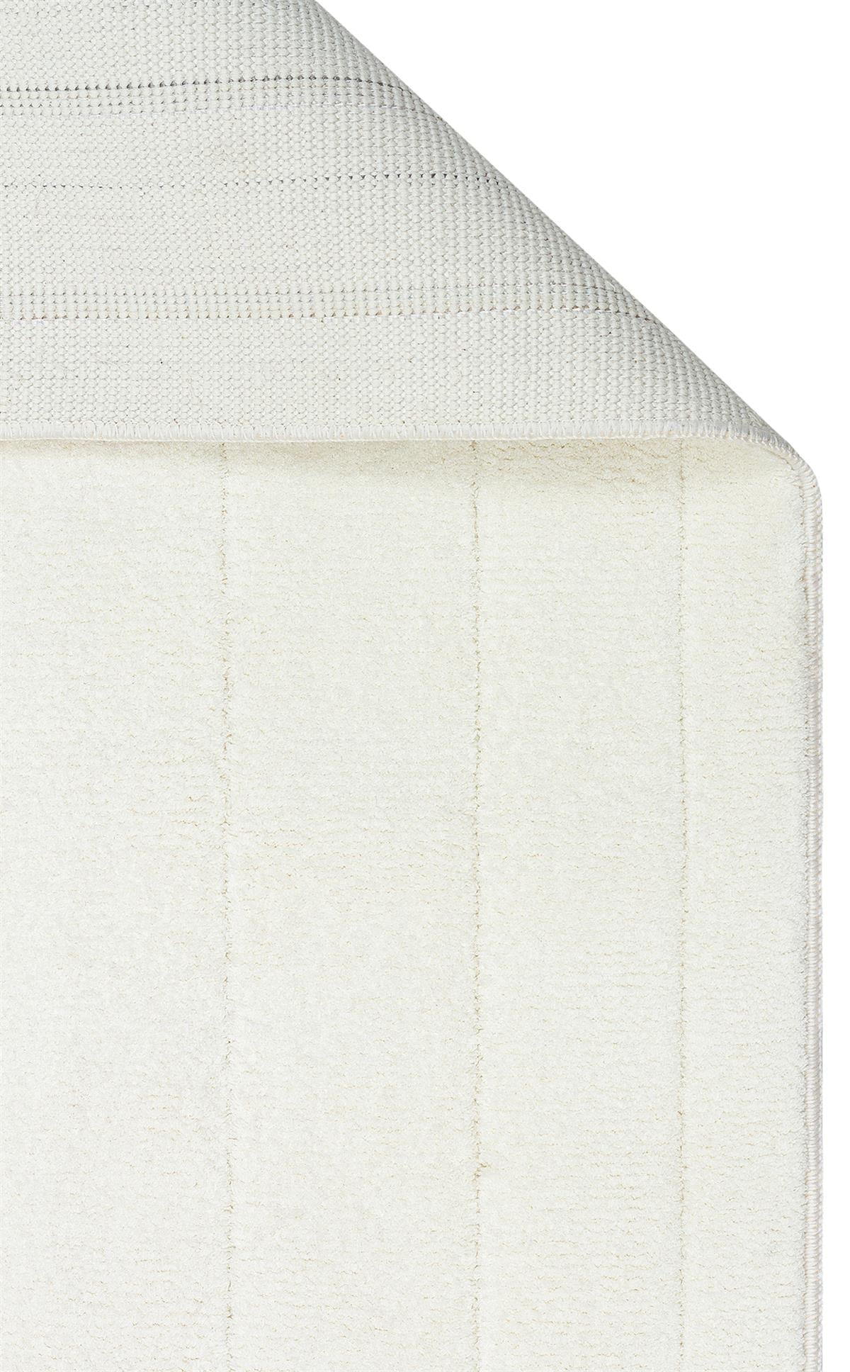 MISSORI MSR 01 WHITE Hav Toz Vermez Sade Desenli Yumuşak Dokulu Modern Makine Halısı