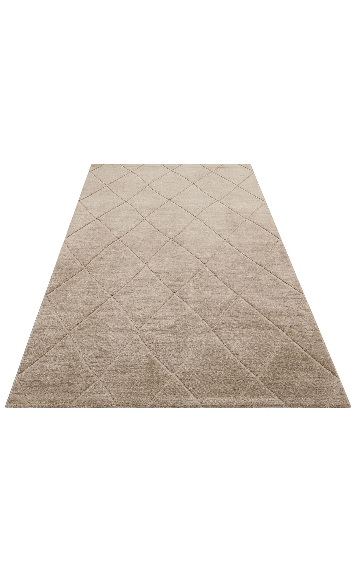MISSORI MSR 03 BEIGE Hav Toz Vermez Sade Desenli Yumuşak Dokulu Modern Makine Halısı