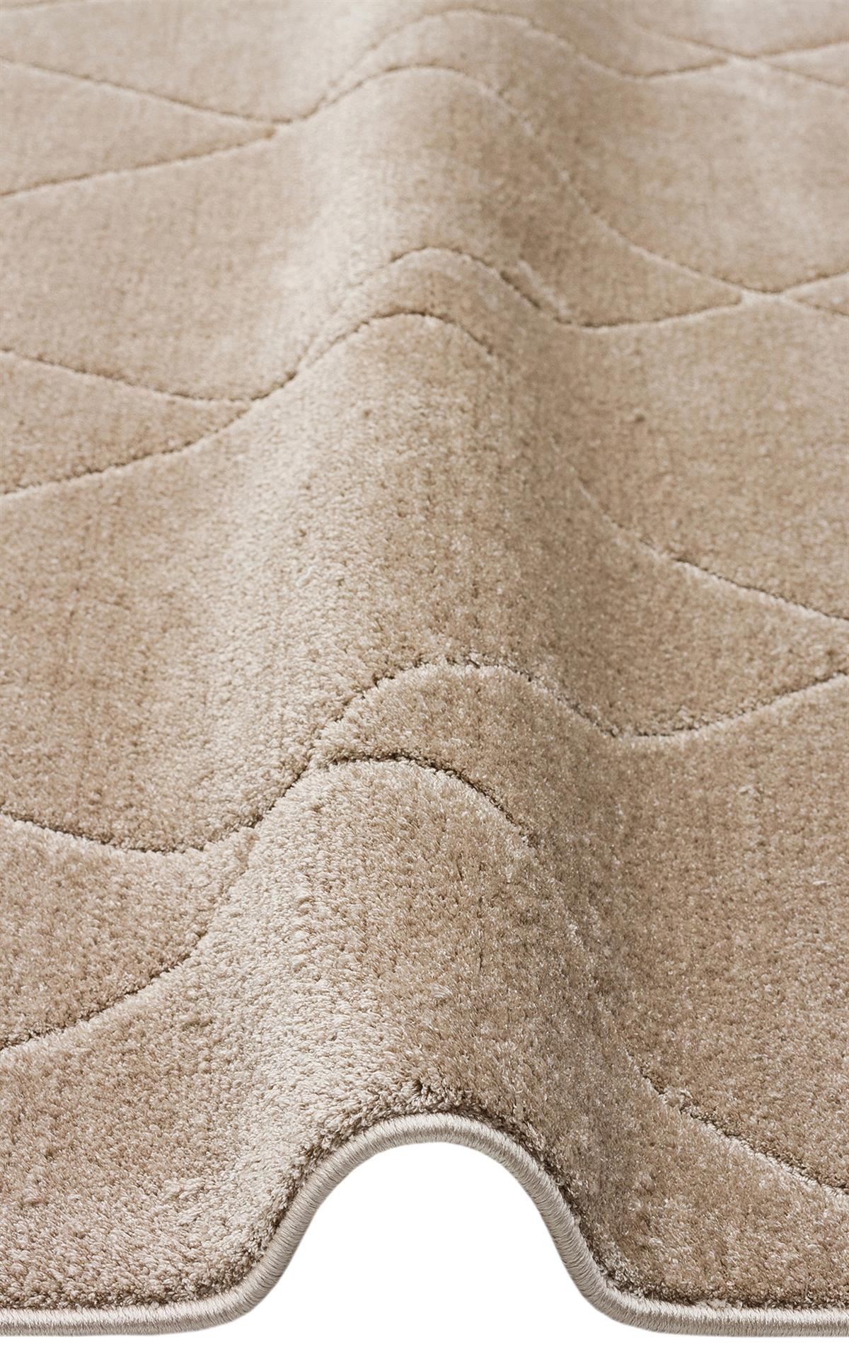 MISSORI MSR 03 BEIGE Hav Toz Vermez Sade Desenli Yumuşak Dokulu Modern Makine Halısı