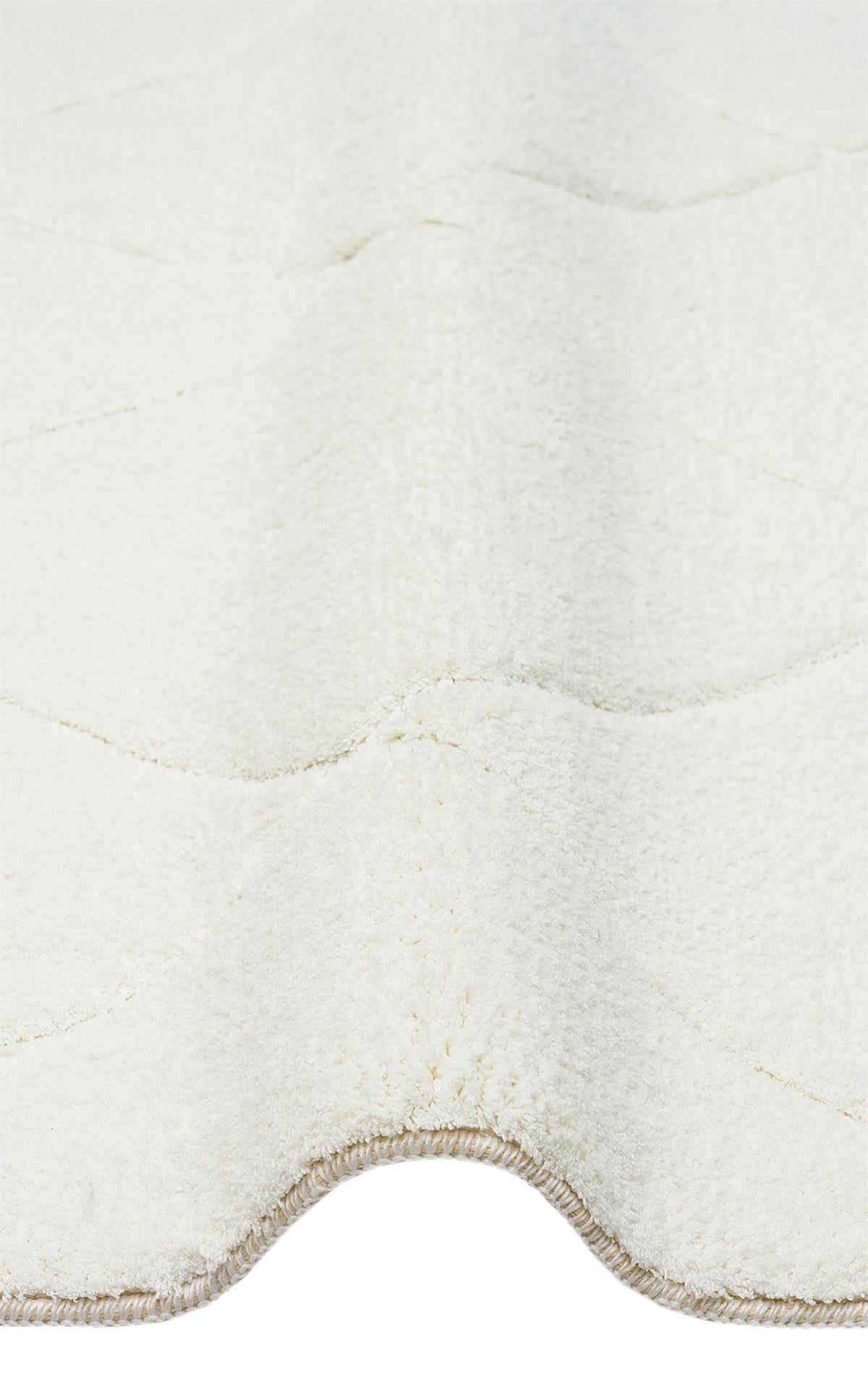 MISSORI MSR 03 WHITE Hav Toz Vermez Sade Desenli Yumuşak Dokulu Modern Makine Halısı