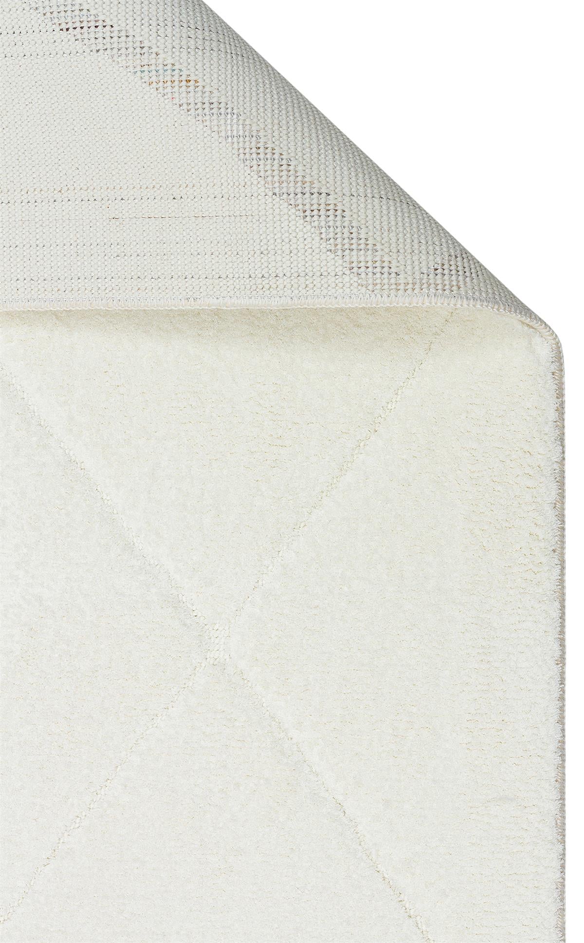 MISSORI MSR 03 WHITE Hav Toz Vermez Sade Desenli Yumuşak Dokulu Modern Makine Halısı