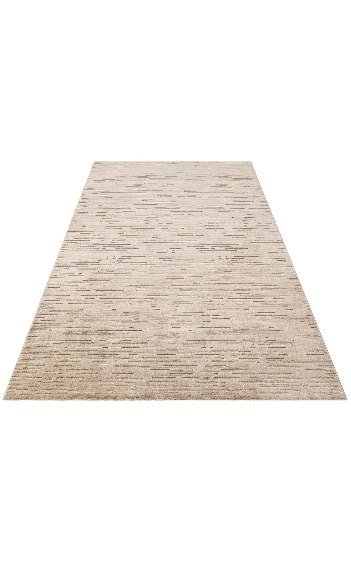 MISSORI MSR 05 BEIGE Hav Toz Vermez Sade Desenli Yumuşak Dokulu Modern Makine Halısı