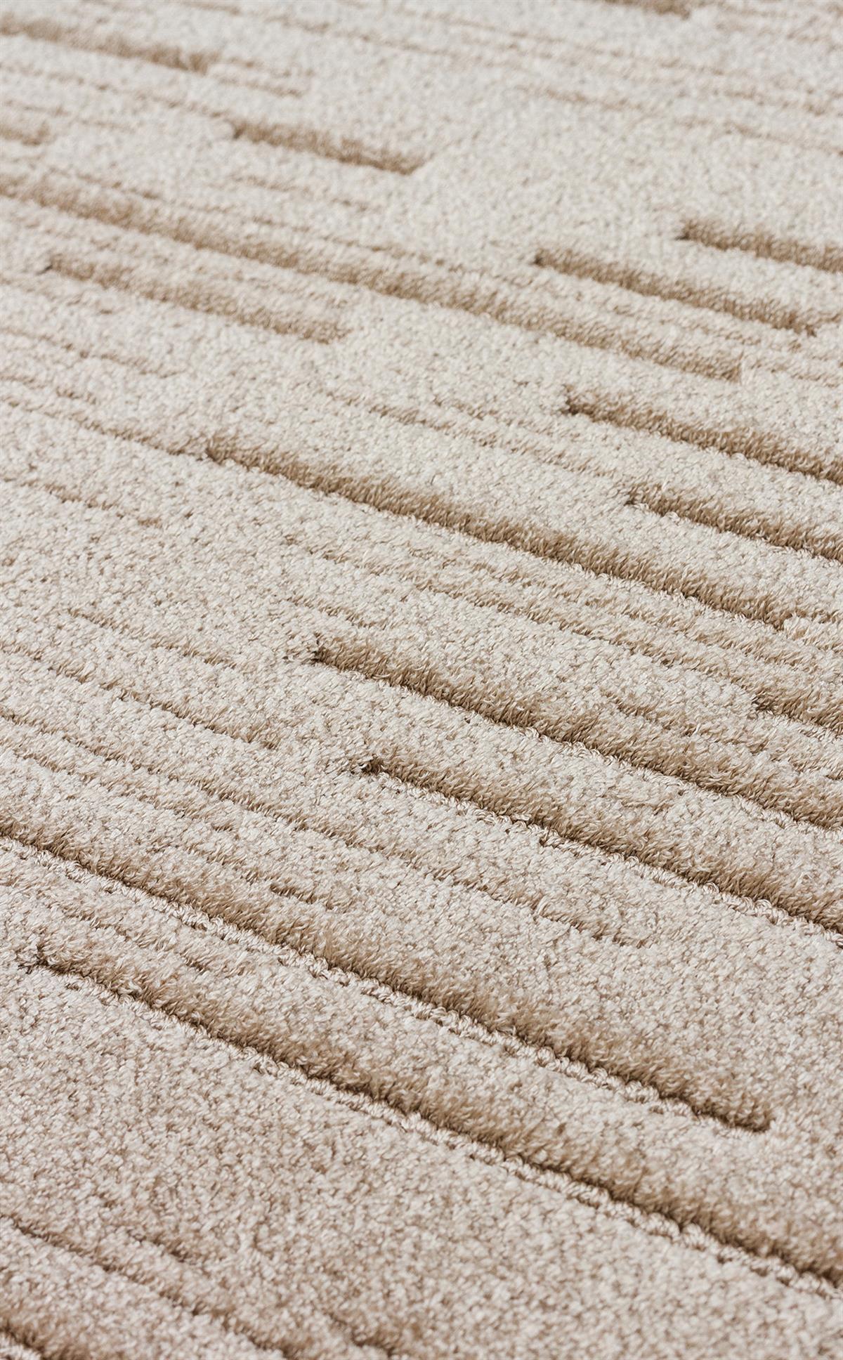 MISSORI MSR 05 BEIGE Hav Toz Vermez Sade Desenli Yumuşak Dokulu Modern Makine Halısı