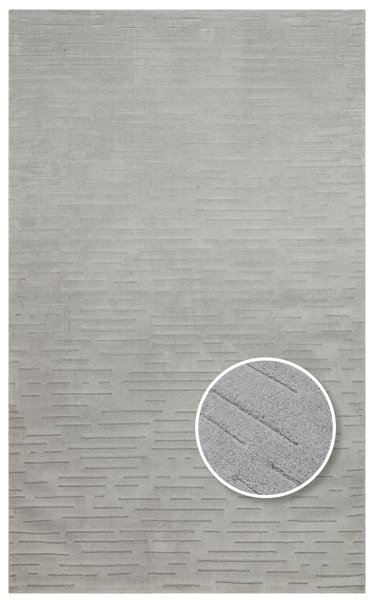 MISSORI MSR 05 GREY Hav Toz Vermez Sade Desenli Yumuşak Dokulu Modern Makine Halısı
