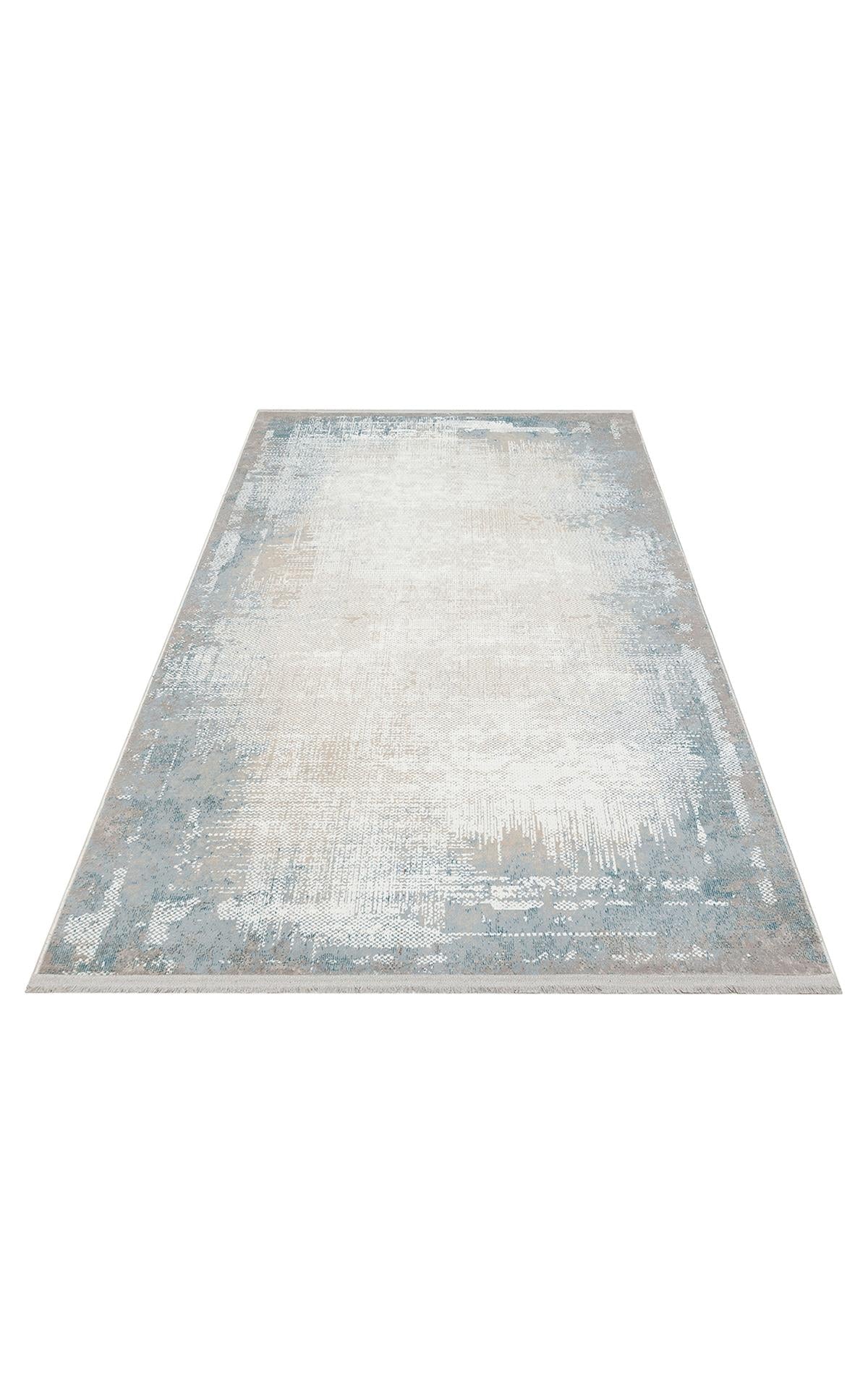 MODENA MDN 04 CREAM BLUE Şık ve Modern Sıkı Dokuma Hav Toz Vermez Makine Halısı
