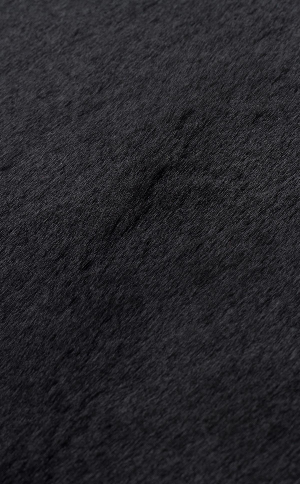 MOLLIS THROW MLS THROW BLACK Yumuşak Dokulu Uzun Tüylü Yıkanabilir Tavşan Postu