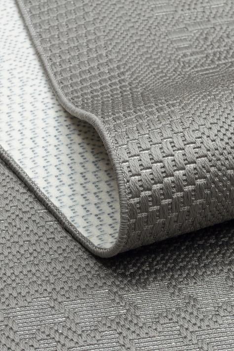 MONO LUX MNO LUX 02 ANTRASIT Kaymaz Tabanlı Modern Desenlere Sahip İnce Halı