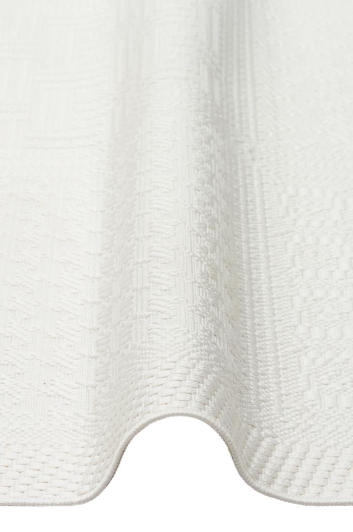 MONO LUX MNO LUX 02 WHITE Kaymaz Tabanlı Modern Desenlere Sahip İnce Halı