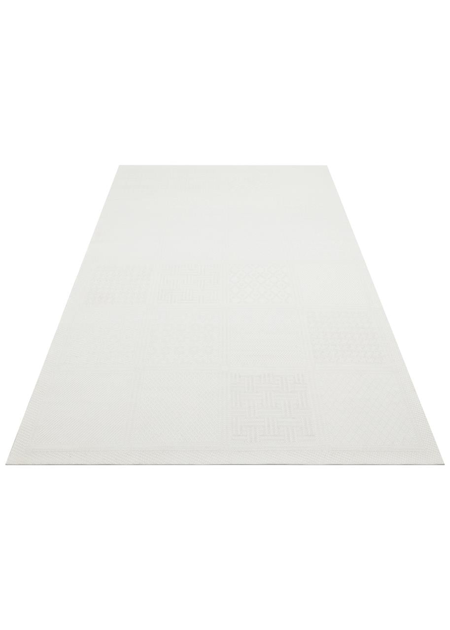 MONO LUX MNO LUX 02 WHITE Kaymaz Tabanlı Modern Desenlere Sahip İnce Halı