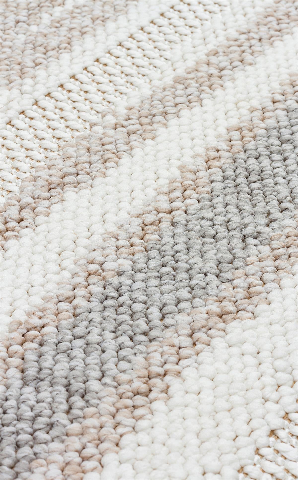 MOTTO MOT 02 WHITE BEIGE Yumuşak Tuşeli Örgü Dokuma Modern Makine Halısı