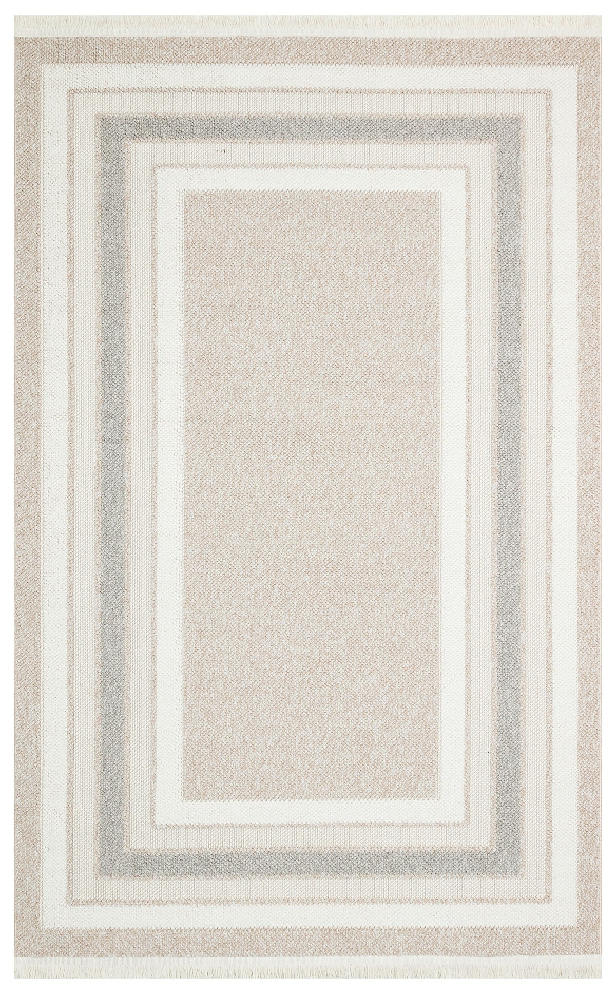 MOTTO MOT 04 BEIGE GREY Yumuşak Tuşeli Örgü Dokuma Modern Makine Halısı