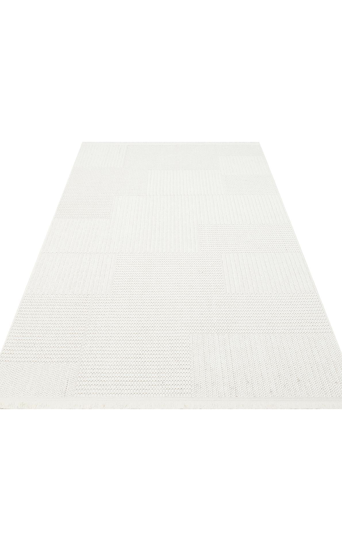 MOTTO MOT 11 WHITE Yumuşak Tuşeli Örgü Dokuma Modern Makine Halısı