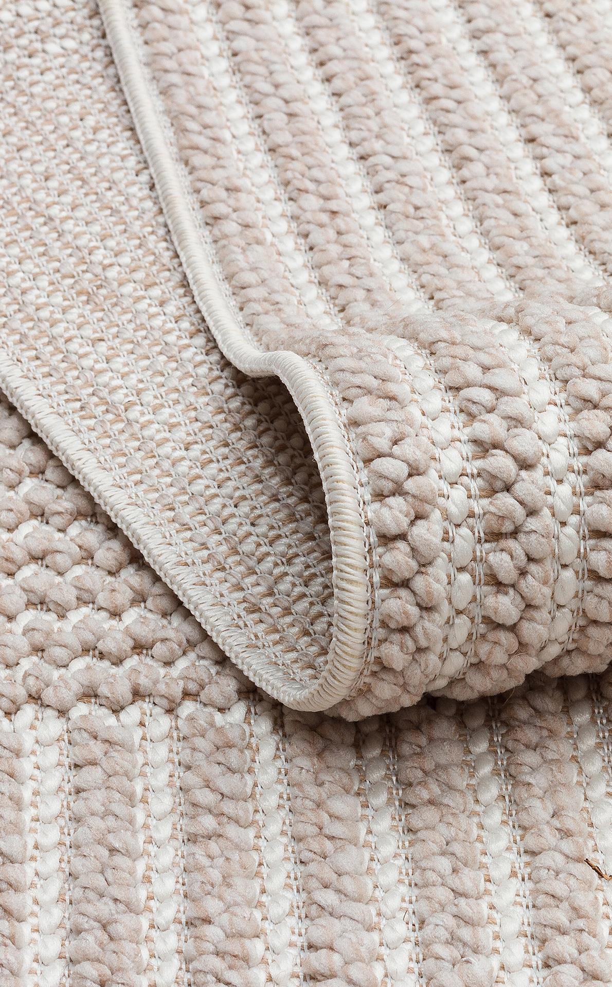 MOTTO MOT 12 BEIGE WHITE Yumuşak Tuşeli Örgü Dokuma Modern Makine Halısı
