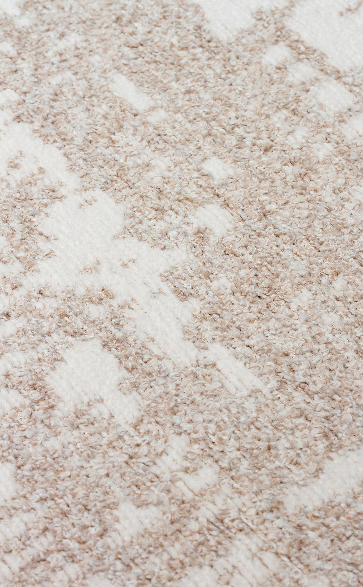 NEVADA NVD 06 IVORY CREAM Özel Moroccon Tuşeli Hav Toz Vermez Kaymaz Tabanlı İnce Dokuma Modern Halı