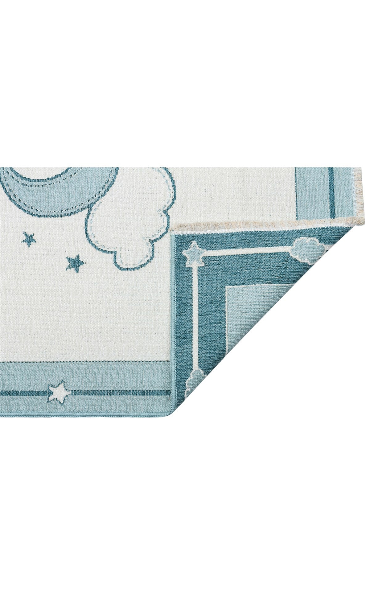 NOA BABY NB 01 BLUE Yıkanabilir Çift Taraflı Yumuşak Dokulu İnce Çocuk-Bebek Odası Halısı