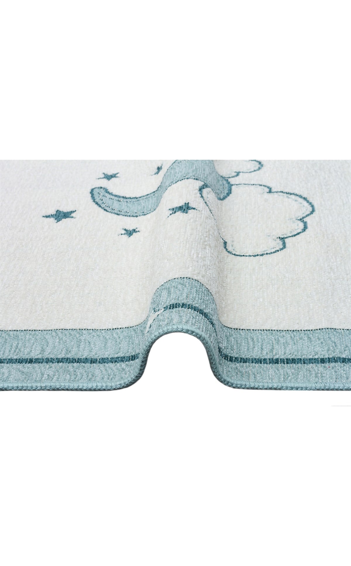 NOA BABY NB 01 BLUE Yıkanabilir Çift Taraflı Yumuşak Dokulu İnce Çocuk-Bebek Odası Halısı