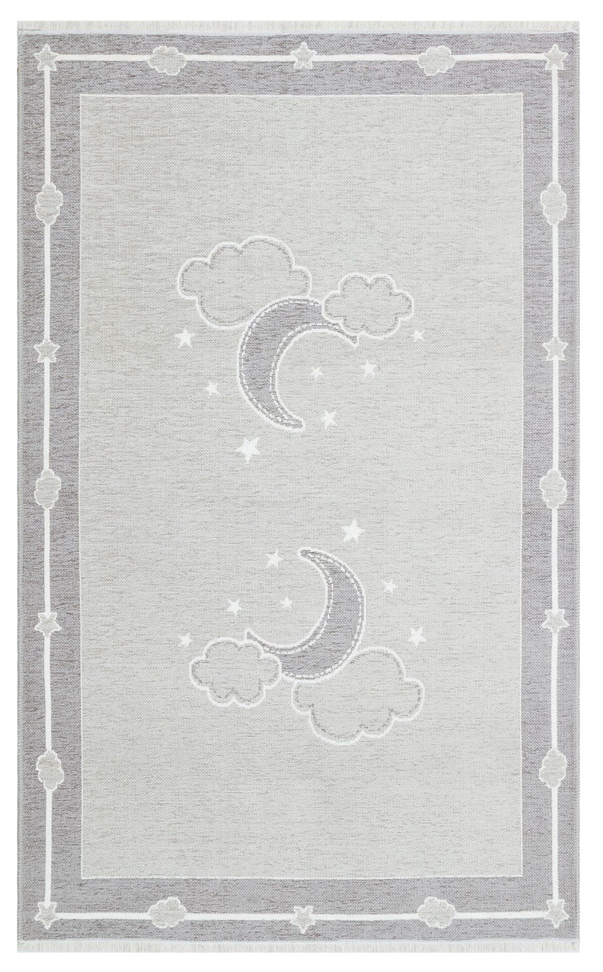 NOA BABY NB 01 GREY Yıkanabilir Çift Taraflı Yumuşak Dokulu İnce Çocuk-Bebek Odası Halısı