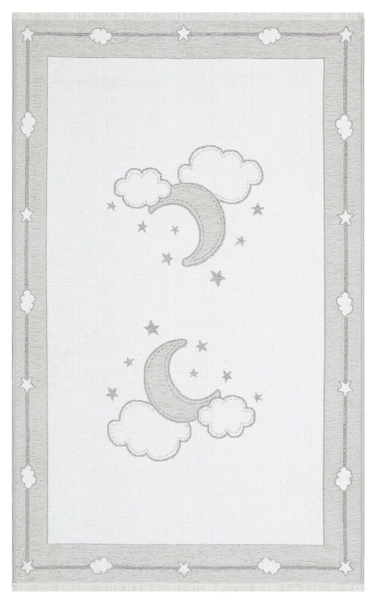 NOA BABY NB 01 GREY Yıkanabilir Çift Taraflı Yumuşak Dokulu İnce Çocuk-Bebek Odası Halısı
