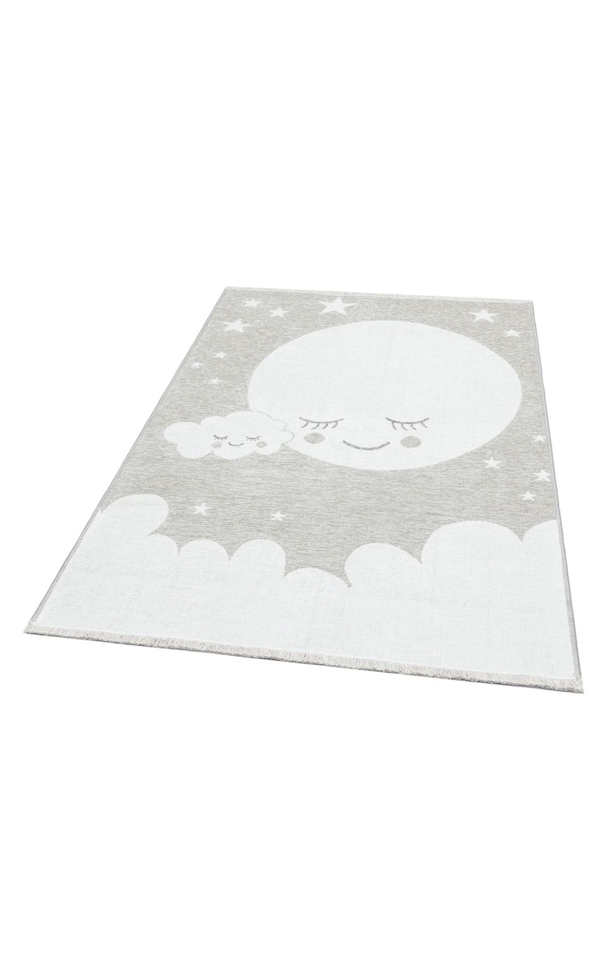 NOA BABY NB 02 GREY Yıkanabilir Çift Taraflı Yumuşak Dokulu İnce Çocuk-Bebek Odası Halısı