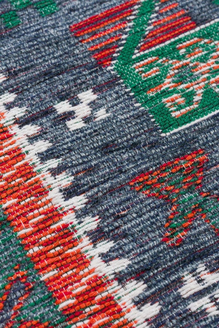 NOMAD NMD 16 NAVY Yıkanabilir Çift Taraflı Kullanıma Uygun Yumuşak Tuşeli Otantik Kilim