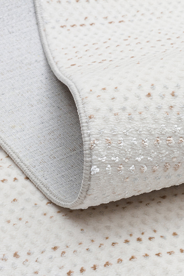 NORA NOR 01 BEIGE Hav Toz Vermez Yıkanabilir Kaymaz İnce Dokuma Modern Halı
