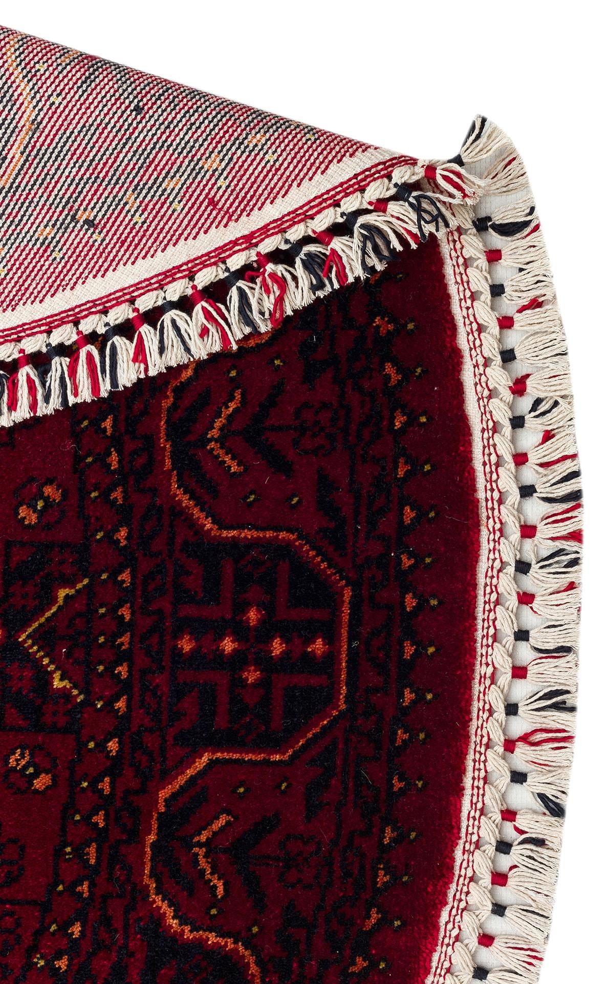 NOSTALJI 960 RED Q Afgan / Yağcıbedir Desenli El Emeği ile Özel Tezgahlarda Üretilen Tensel Uşak Halısı