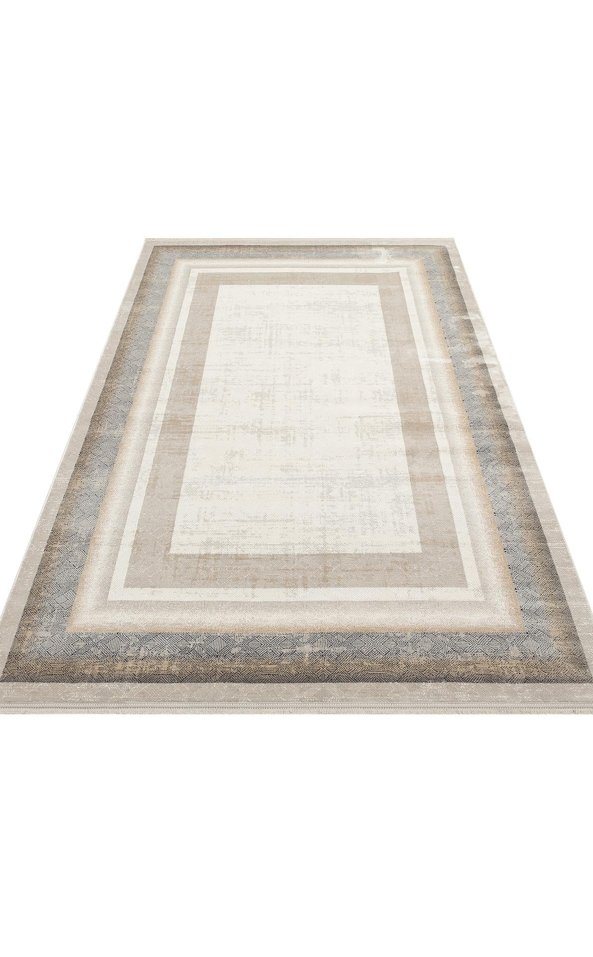 PADONA PDN 08 CREAM GREY Extra Yumuşak Dokulu Sık Dokuma Modern Desenlere Sahip Şık Salon Halısı