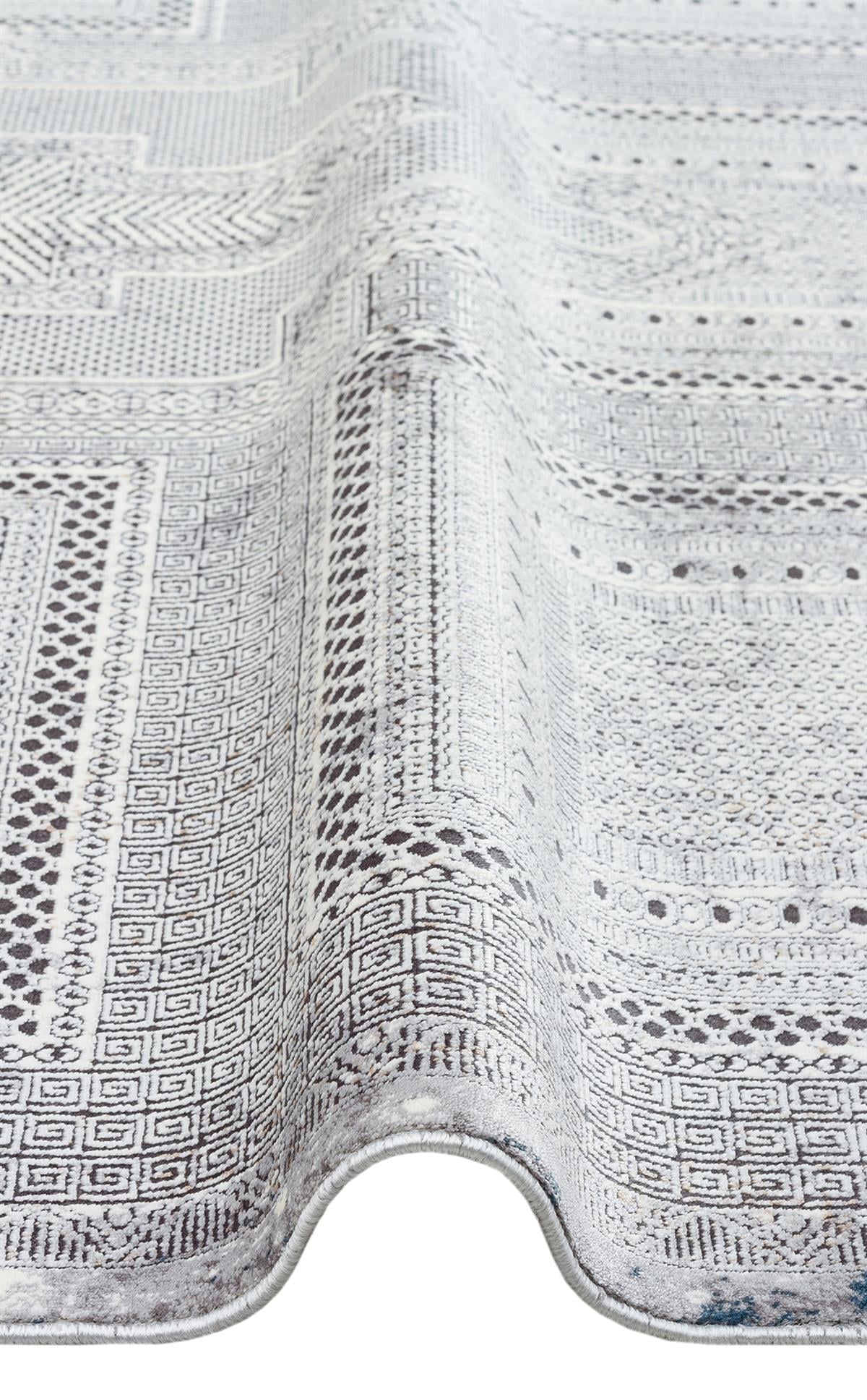 PASSAGE PLZ 02 CREAM NAVY Yumuşak Tuşeli Sık Dokuma Modern Halı