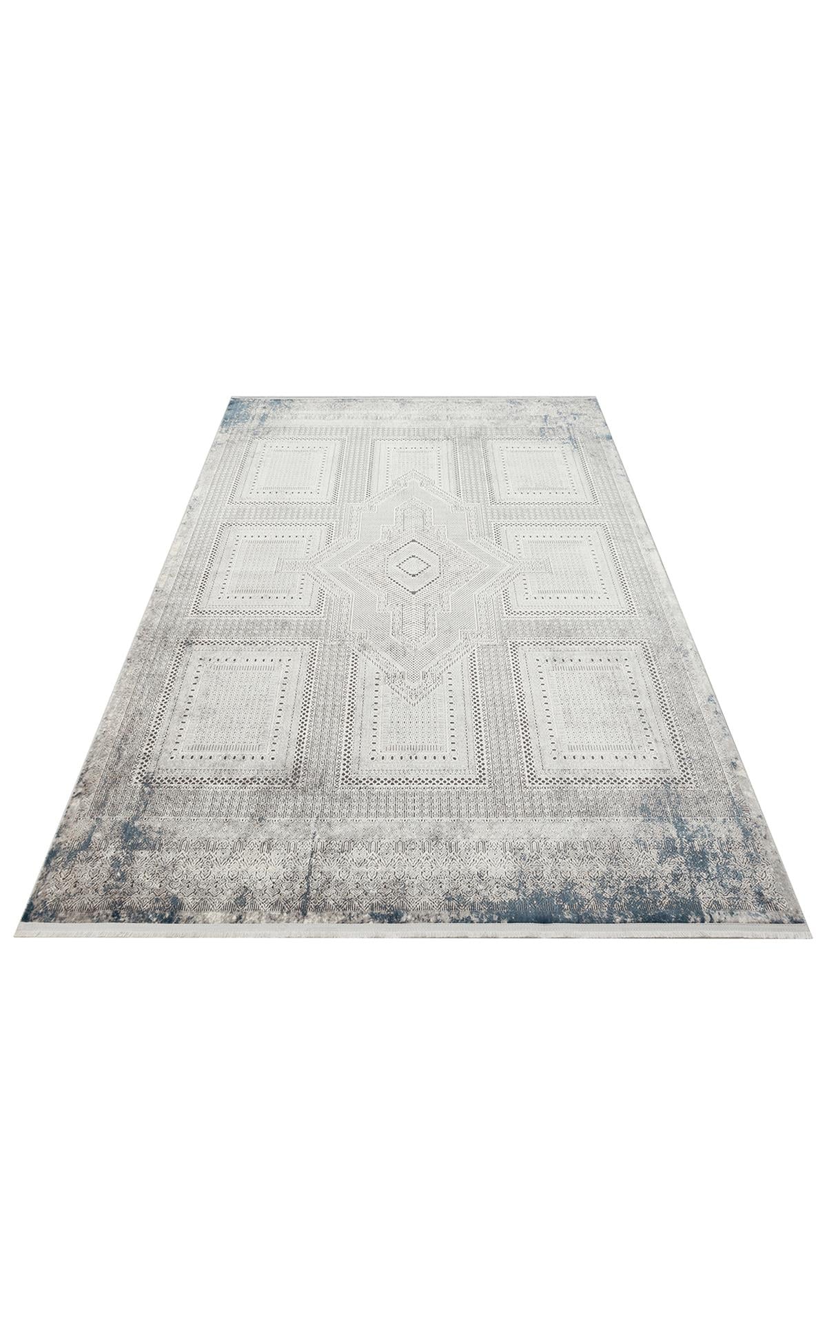 PASSAGE PLZ 02 CREAM NAVY Yumuşak Tuşeli Sık Dokuma Modern Halı
