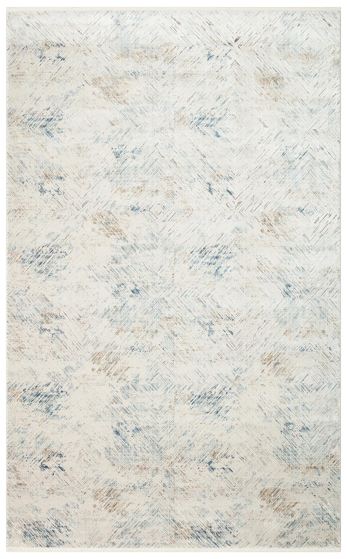 PALMIRA PLM 03 CREAM BLUE Yüksek Kaliteli Sık Dokuma Modern Salon Halısı