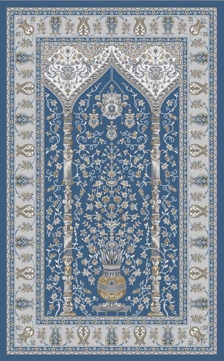 PALMIRA SECCADE PLM SCD 02 GREY BLUE Yüksek Kaliteli Sık Dokuma Modern Seccade