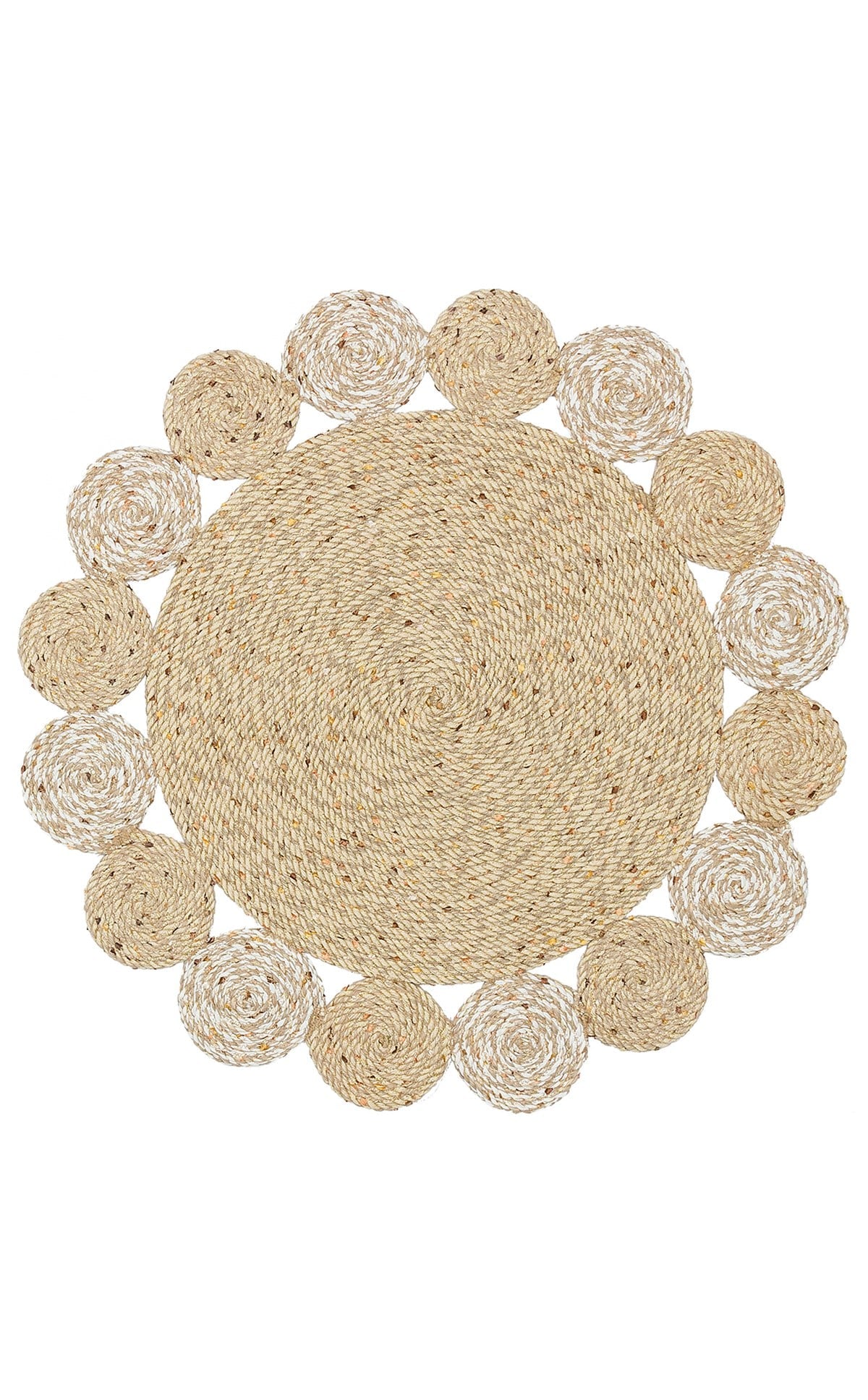 PATNA PTN 03 NATURAL WHITE Jüt Hasır Görünümlü Hav Toz Vermez Örgü Halı