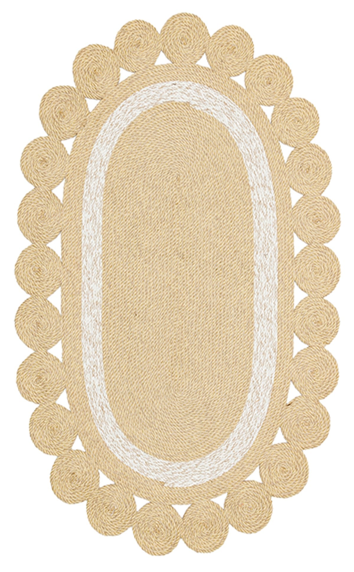 PATNA PTN 04 NATURAL WHITE Jüt Hasır Görünümlü Hav Toz Vermez Örgü Halı