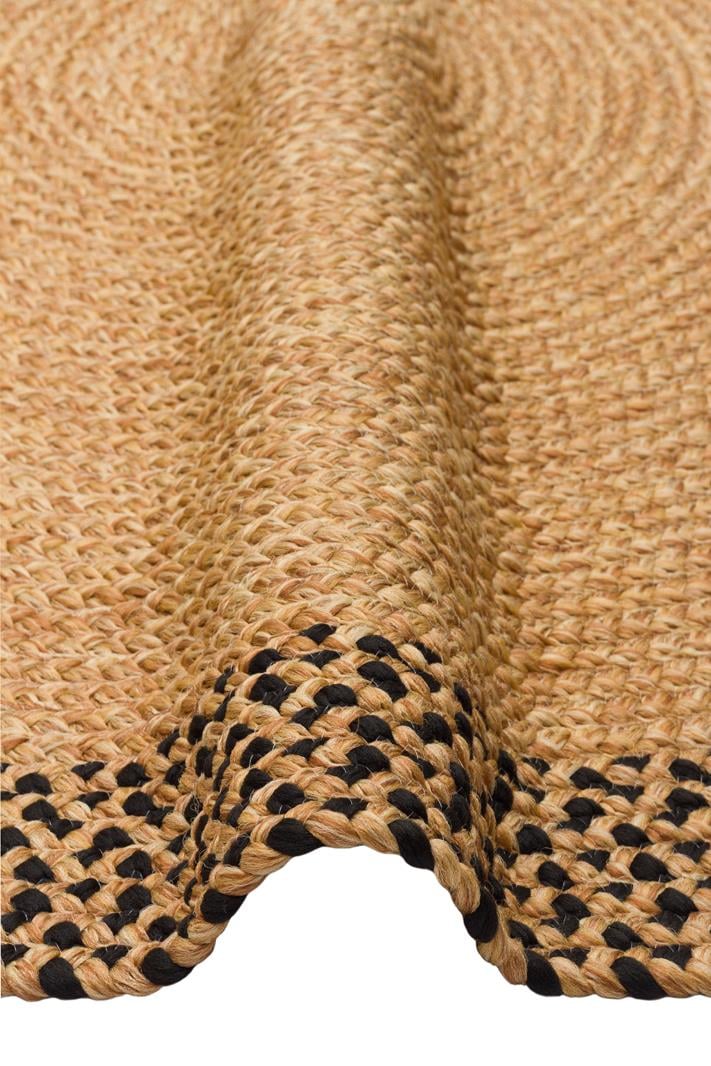 PATNA PTN 19 NATURAL BLACK Q Jüt Hasır Görünümlü Hav Toz Vermez Örgü Halı