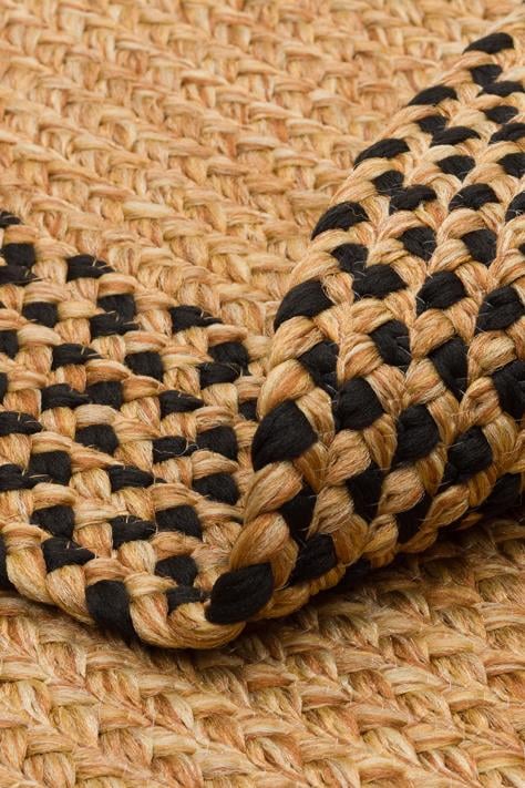 PATNA PTN 19 NATURAL BLACK Q Jüt Hasır Görünümlü Hav Toz Vermez Örgü Halı