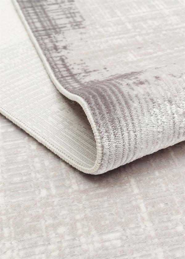 PERA PERA 01 GREY Yıkanabilir Modern Desenli Kaymaz Tabanlı Akrilik Makine Halısı