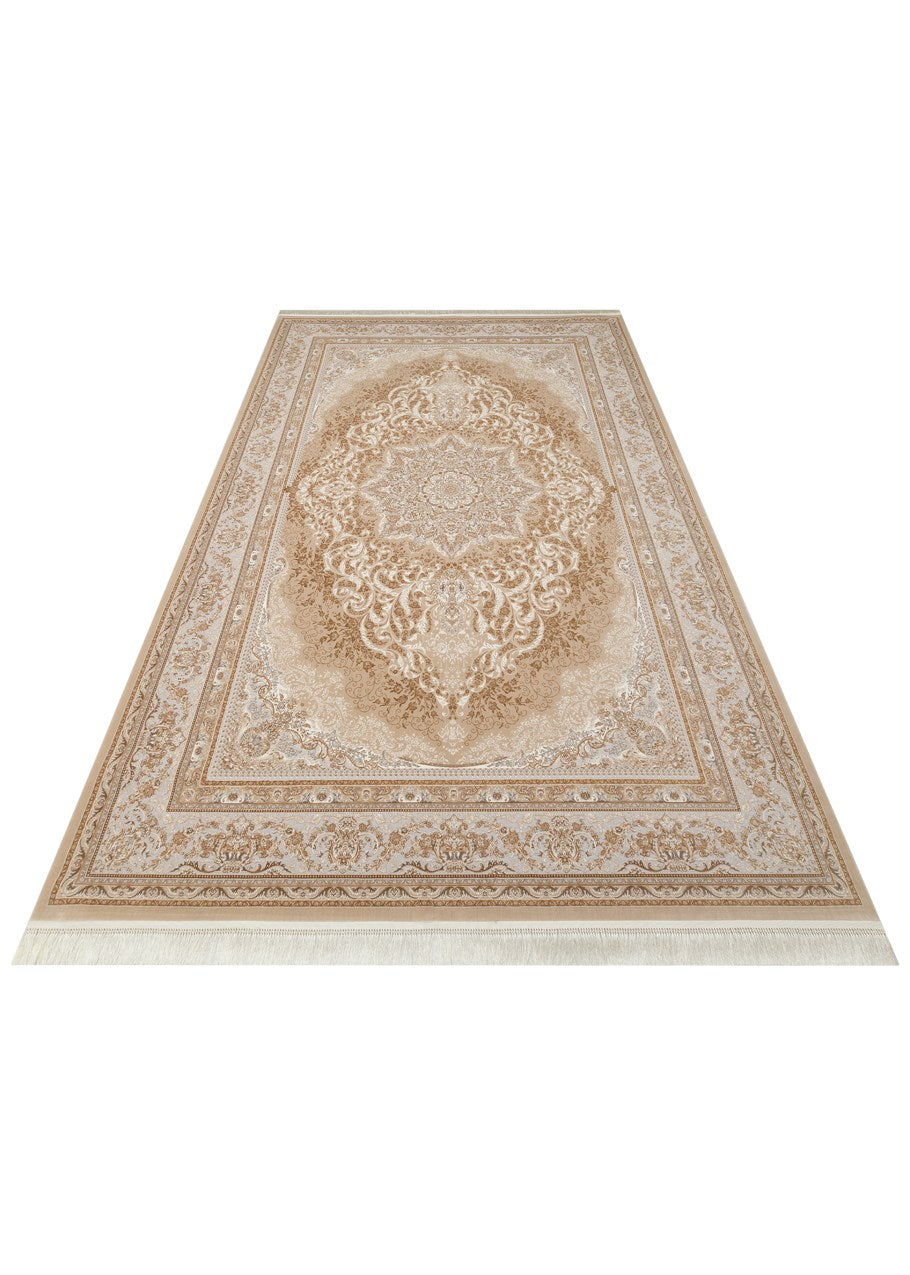 PERSIAN PER 01 BEIGE Klasik Desenli Yüksek Kalite Sıkı ve İnce Dokuma Yaklaşık 3 Milyon Point Makine Halısı