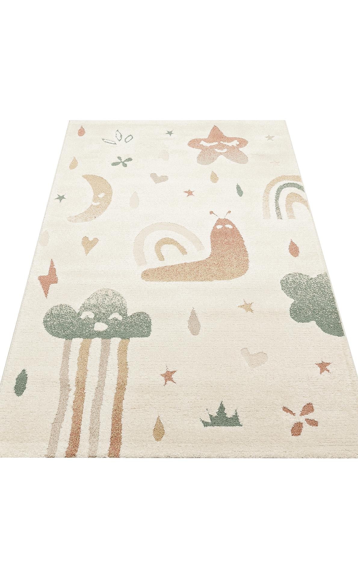 PICCOLO PCL 06 CREAM MULTY Pastel Renkli Hav ve Toz Vermeyen Çocuk Halısı