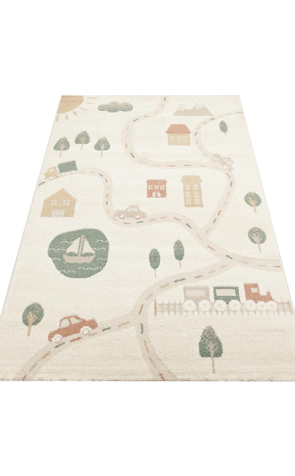 PICCOLO PCL 07 CREAM MULTY Pastel Renkli Hav ve Toz Vermeyen Çocuk Halısı