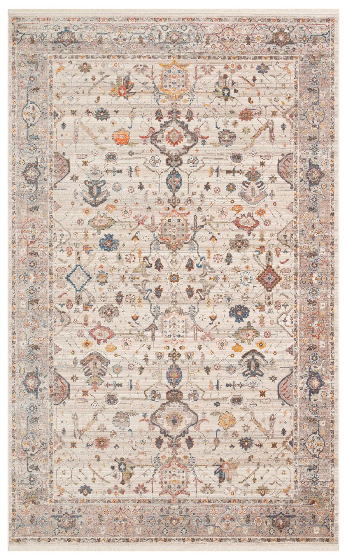 PIETRA PTA 01 CREAM GREY Sıcak Renk Tonlarını Etnik Desenler ile Buluşturan Yumuşak Tuşeli Makine Halısı