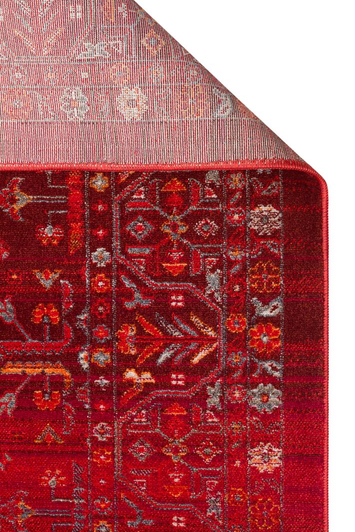 PIETRA PTA 21 RED Sıcak Renk Tonlarını Etnik Desenler ile Buluşturan Yumuşak Tuşeli Makine Halısı