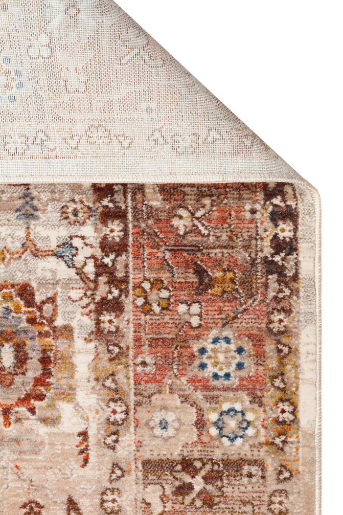 PIETRA PTA 22 CREAM BROWN Sıcak Renk Tonlu Etnik Desenli Yumuşak Dokulu Makine Halısı