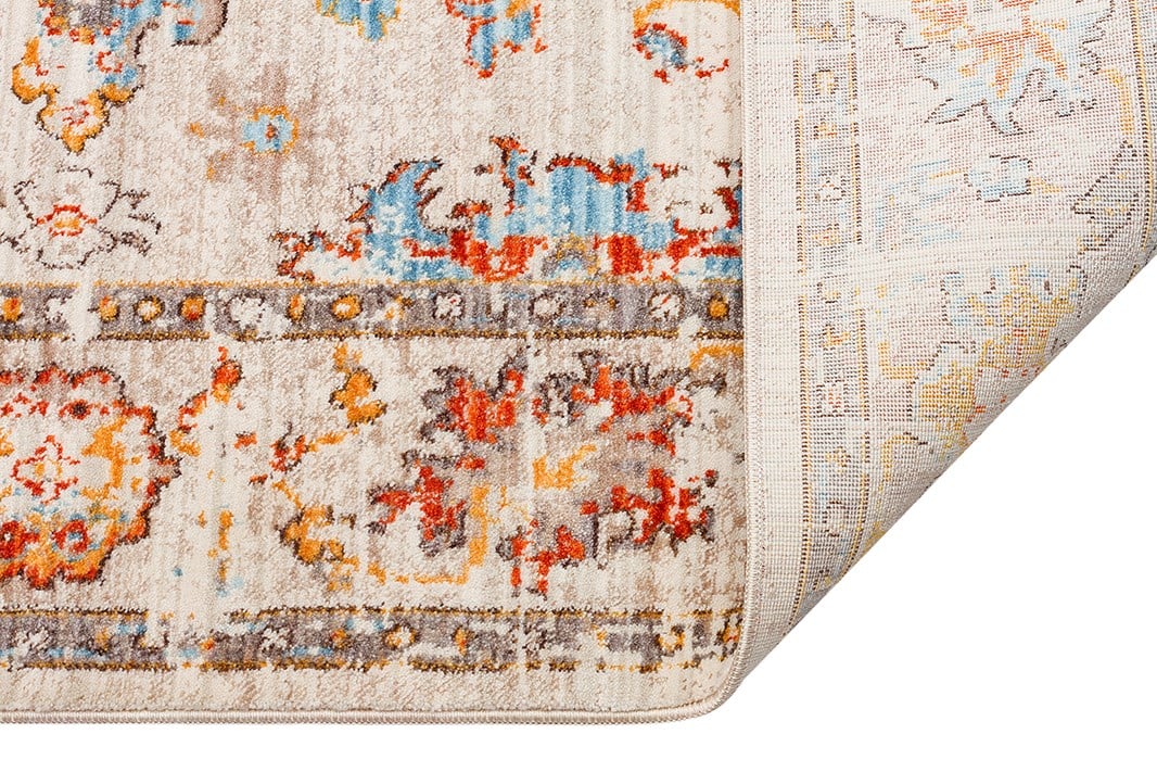 PIETRA PTA 23 CREAM TERRA Sıcak Renk Tonlu Etnik Desenli Yumuşak Dokulu Makine Halısı