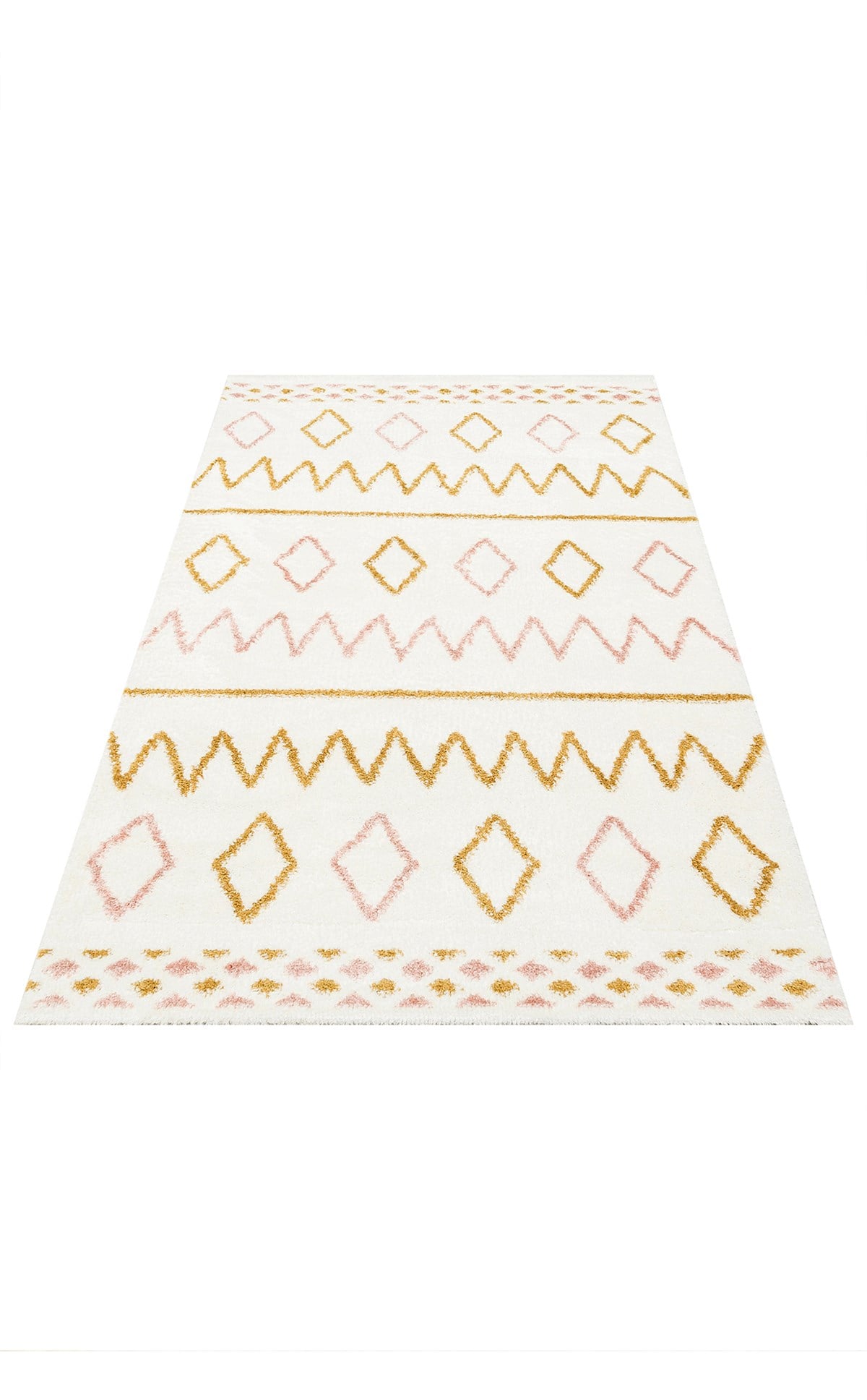 RIGA KIDS RGK 01 YELLOW PINK Hav Toz Vermez Ekstra Yumuşak Dokulu Makine Halısı